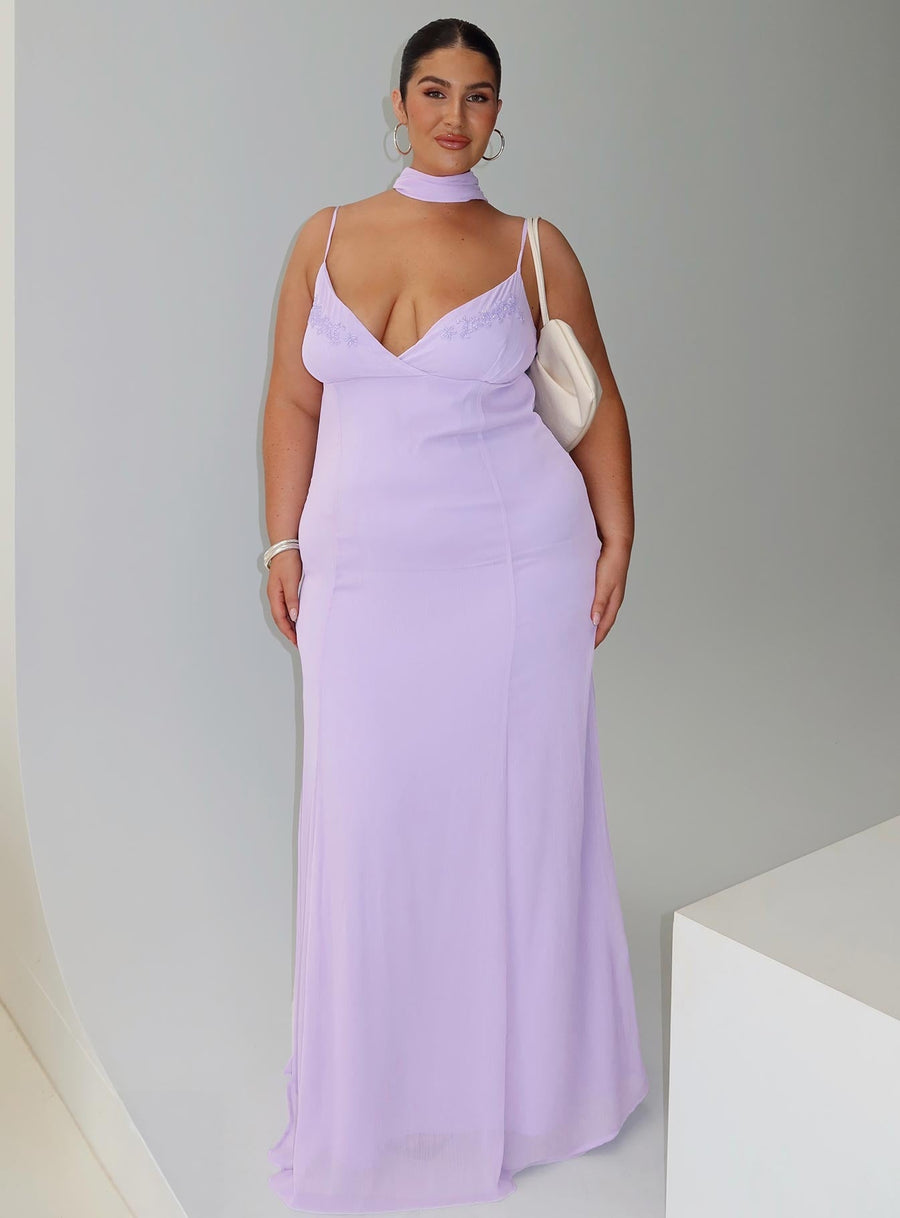 Jadira Scarf Maxi Dress Purple Curve · photo 1