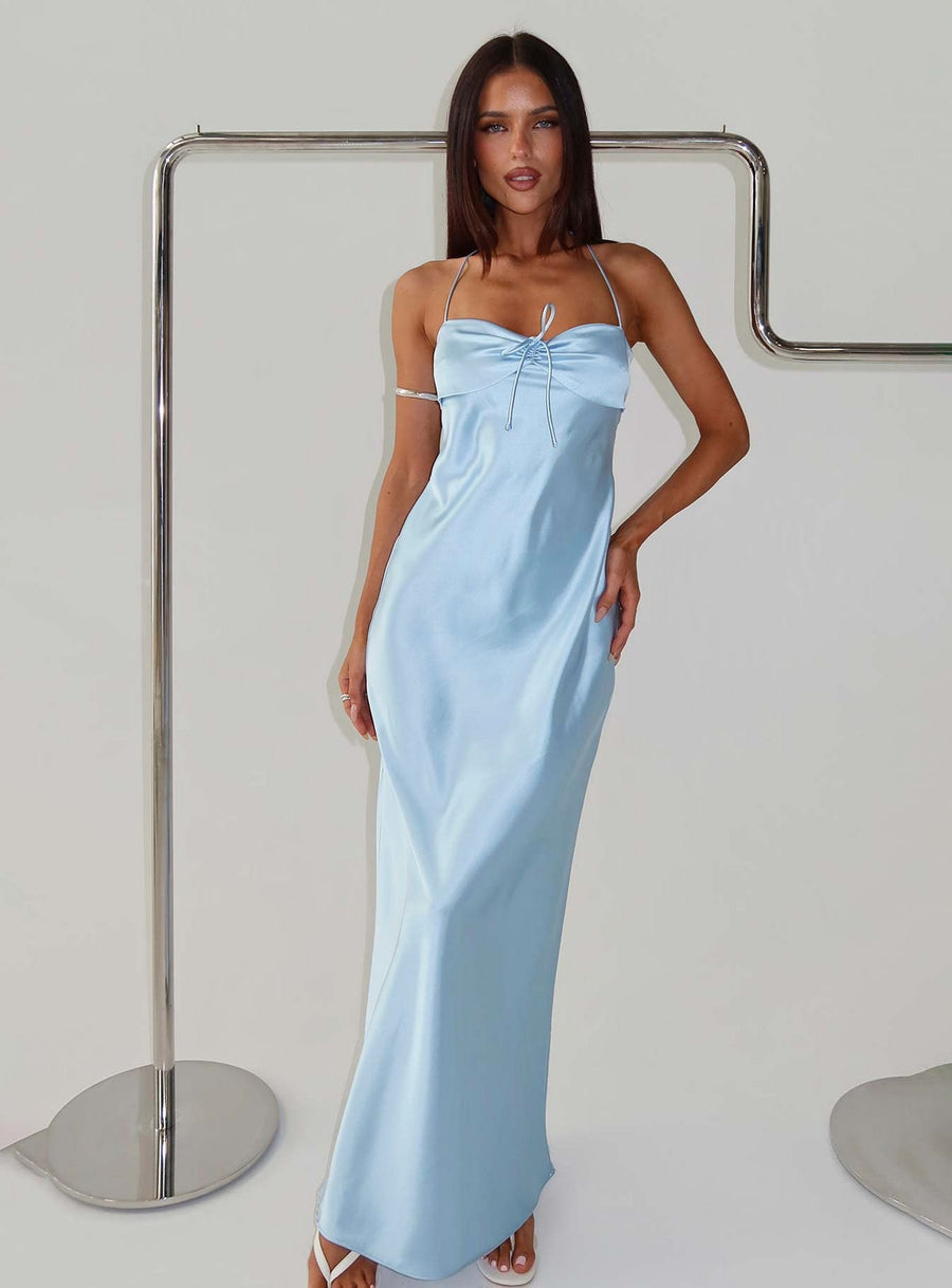 Fireproof Halter Maxi Dress Baby Blue · photo 1