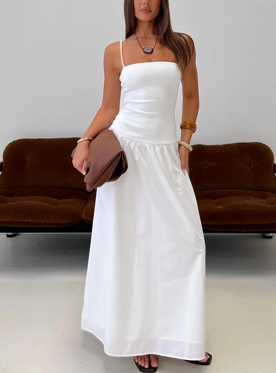 Erroll Drop Waist Knit Maxi Dress White · photo 1