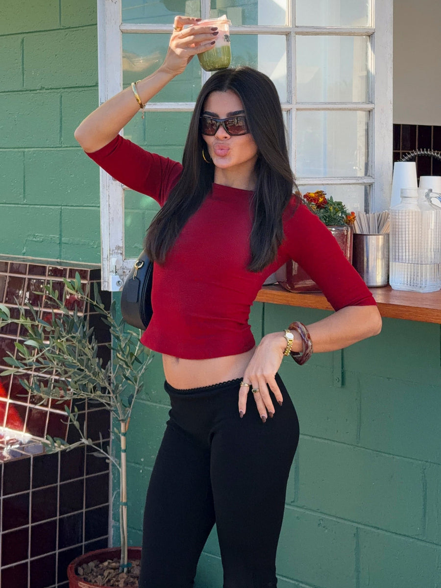 Elaia 3/4 Sleeve Top Red · photo 1