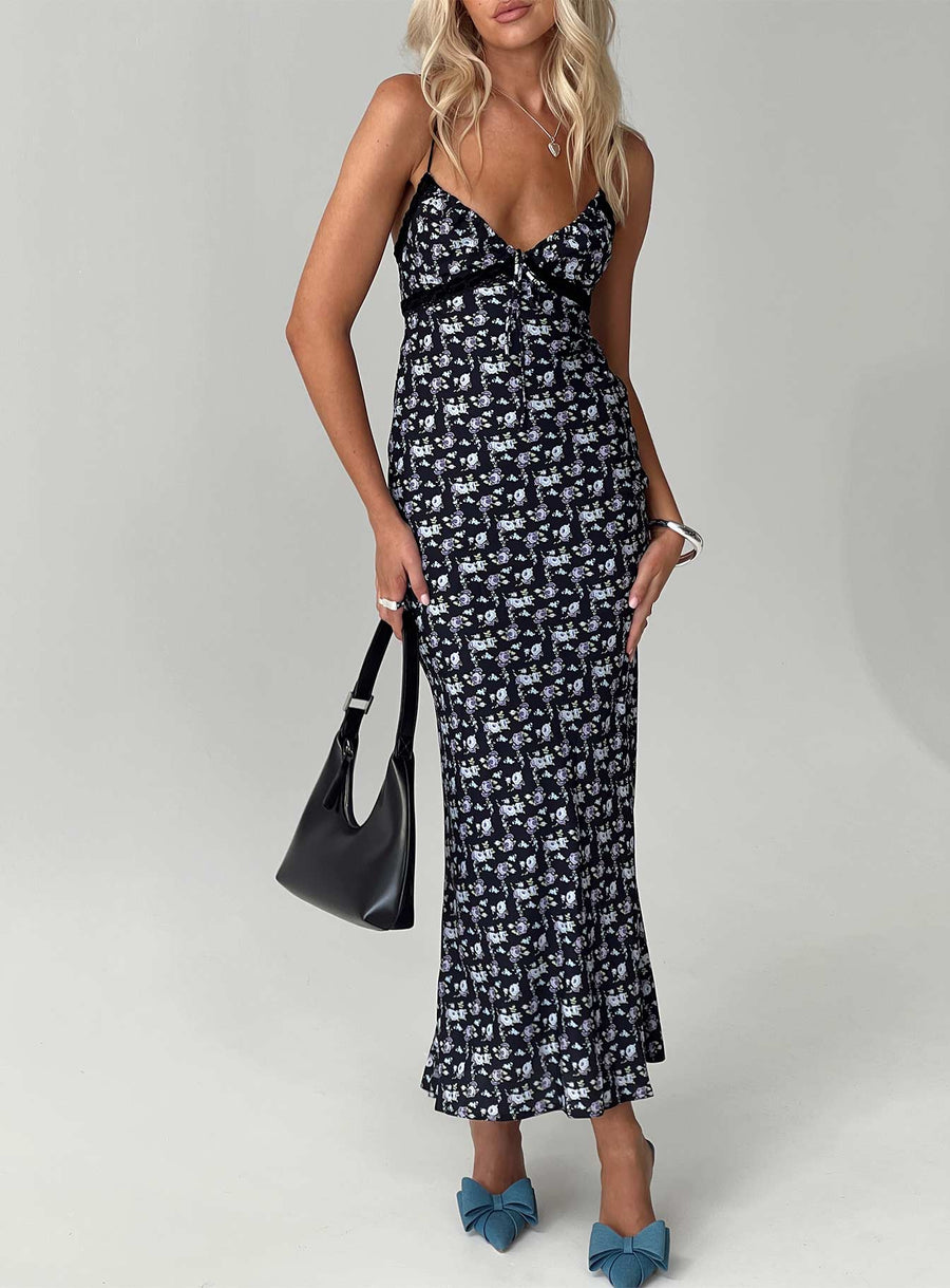 Emily Maxi Dress Black / Floral · photo 1
