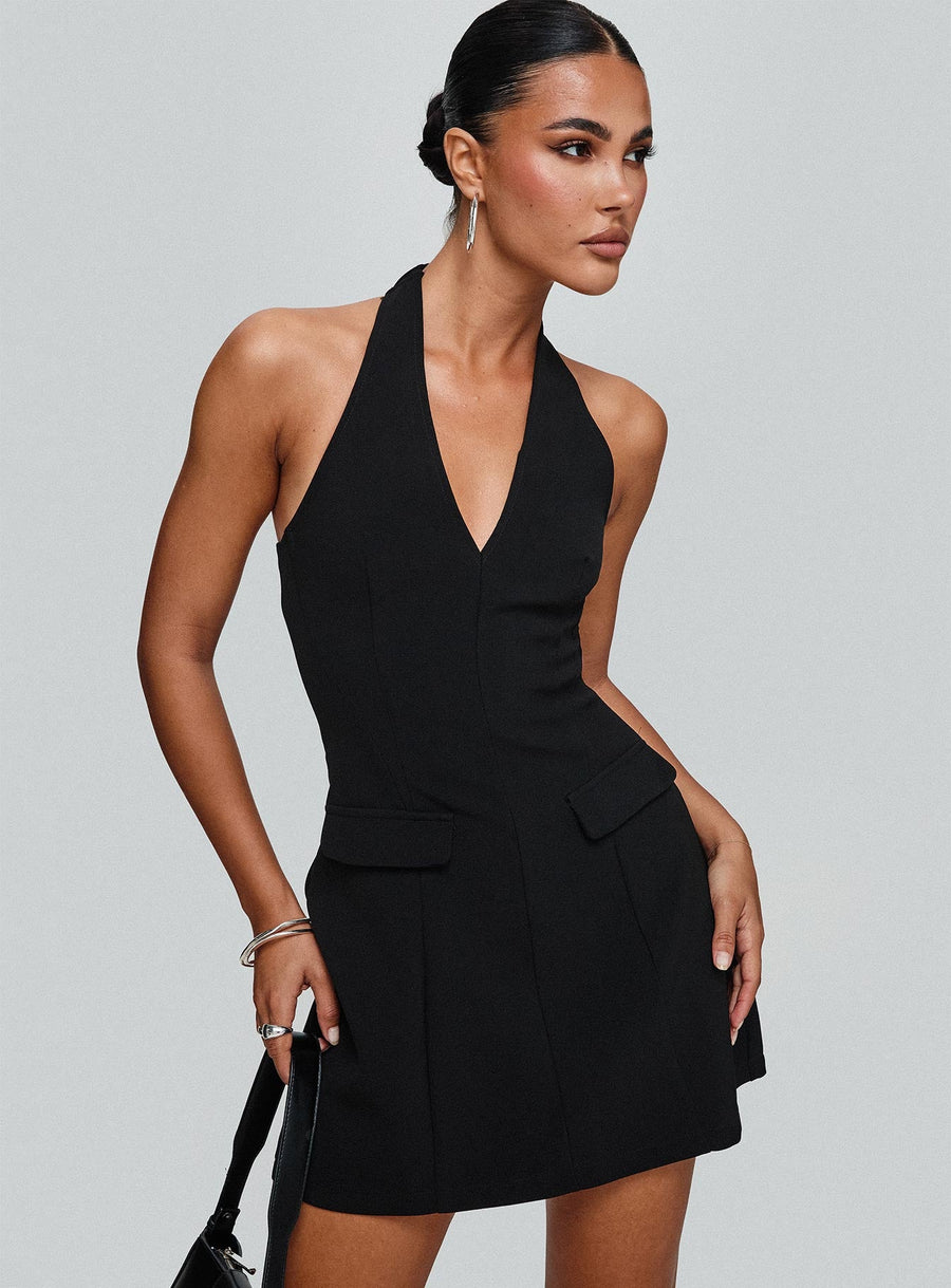 Emanuela Halter Mini Dress Black · photo 1