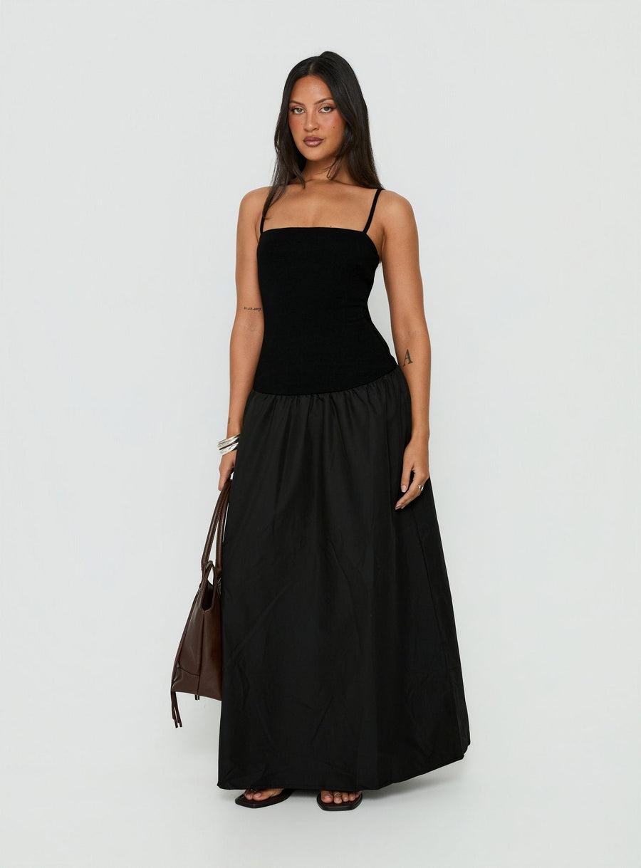 Erroll Drop Waist Knit Maxi Dress Black · photo 1