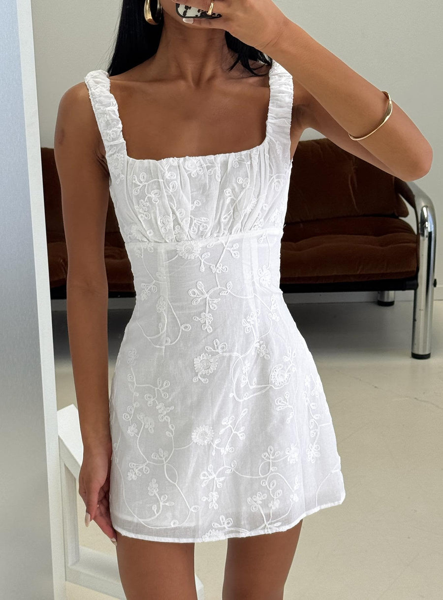 Donnamarie Embroidered Mini Dress White · photo 1