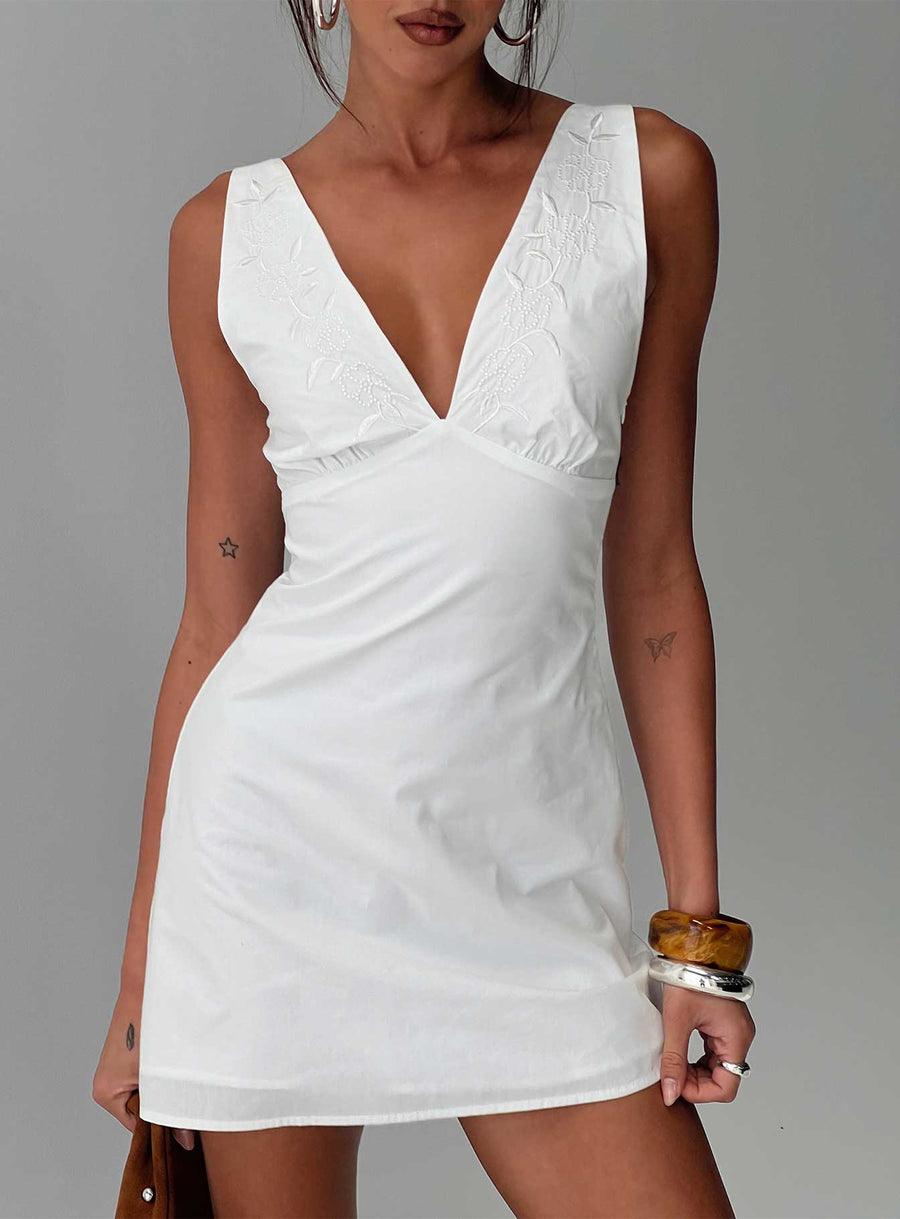Florien Broderie Mini Dress White · photo 1
