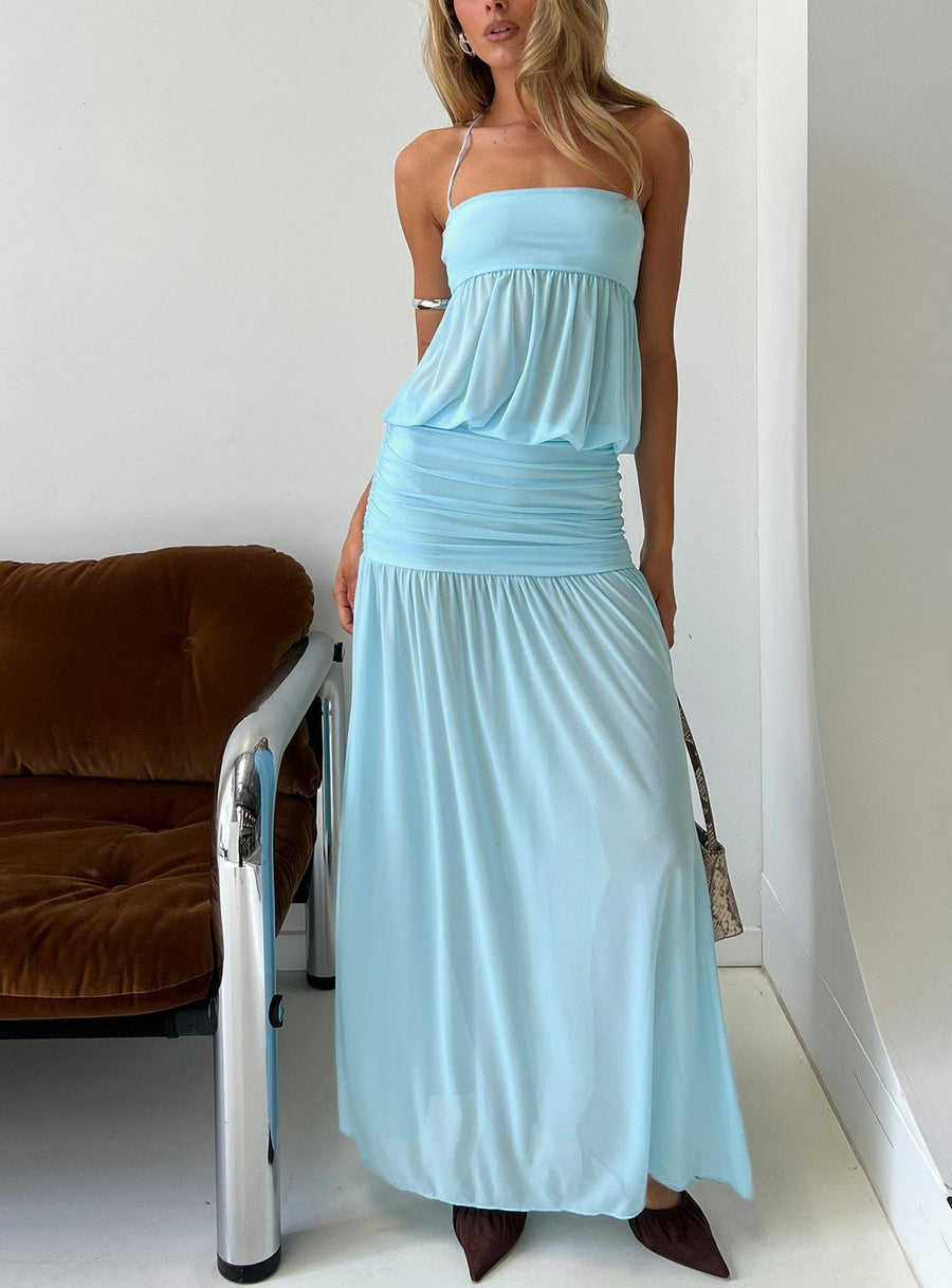 Jesemia Halter Blouson Maxi Dress Blue · photo 1