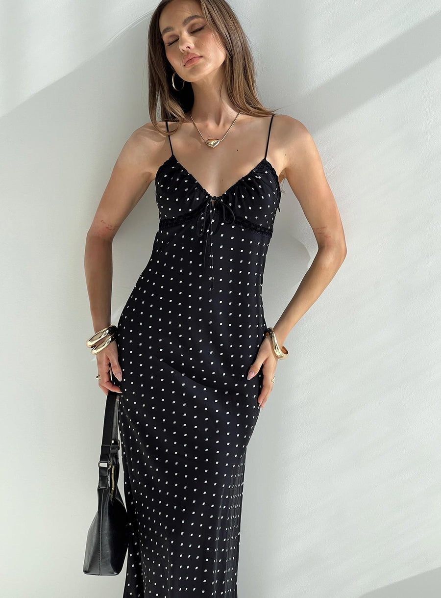Emily Maxi Dress Black Polka Dot · photo 1