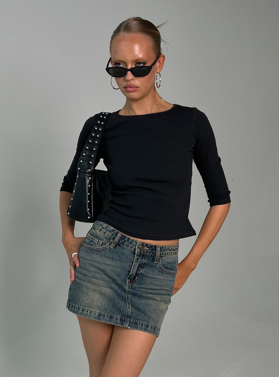Elaia 3/4 Sleeve Top Black · photo 8