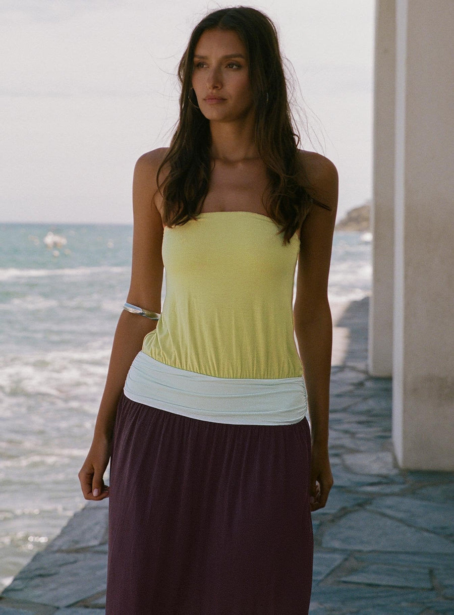 Heart Swarm Colour Block Strapless Maxi Dress Multi · photo 9