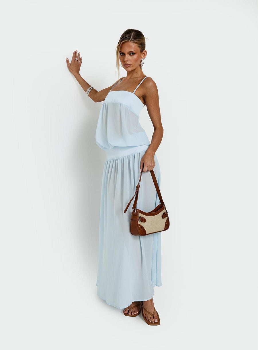 Gracia Blouson Maxi Dress Blue · photo 1