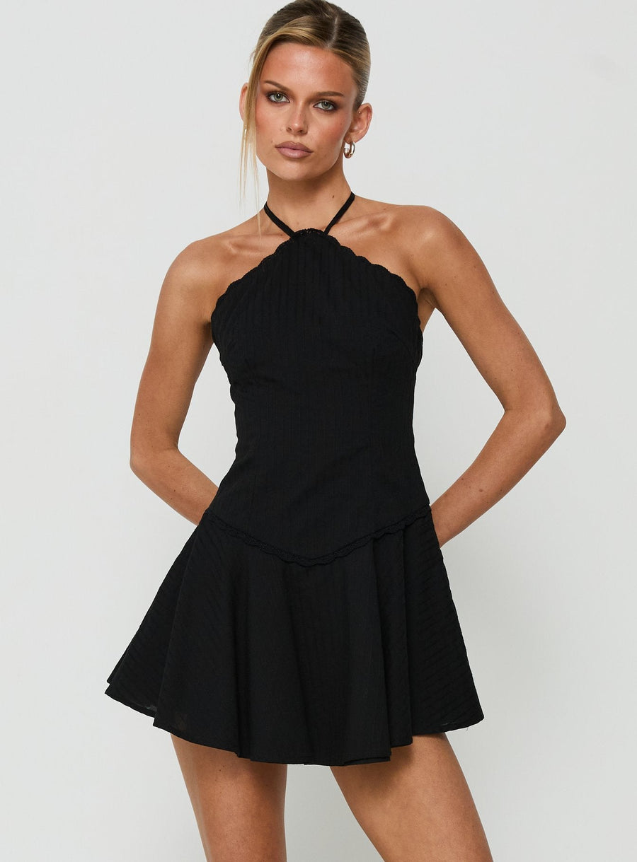 Hunnie Halter Mini Dress Black · photo 1