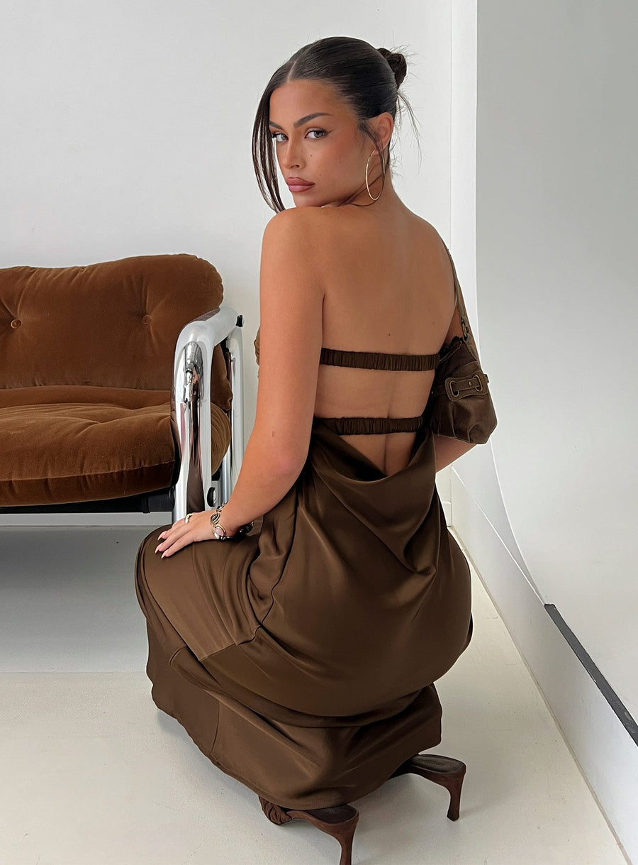 Faviola Strapless Maxi Dress Chocolate · photo 1