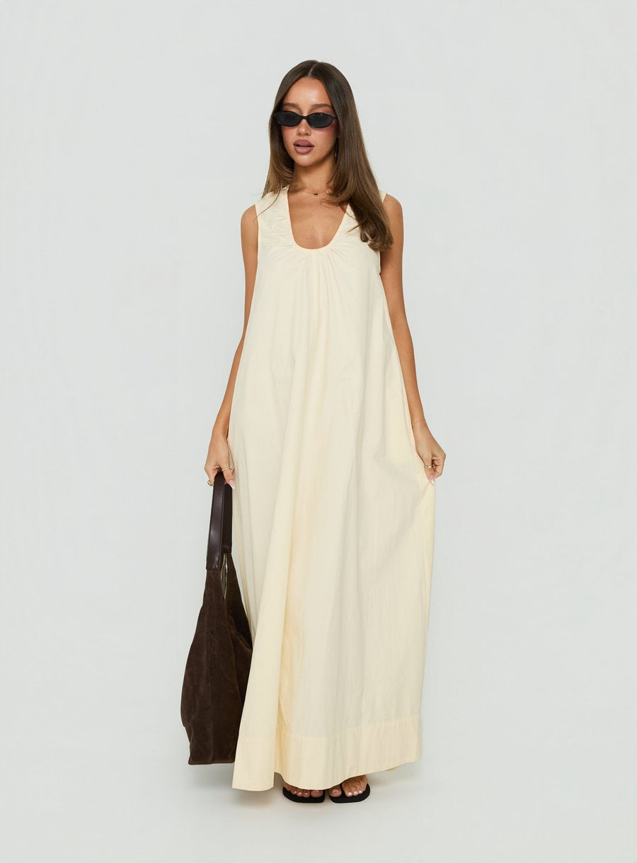 Eberta Ruched Maxi Dress Butter · photo 1