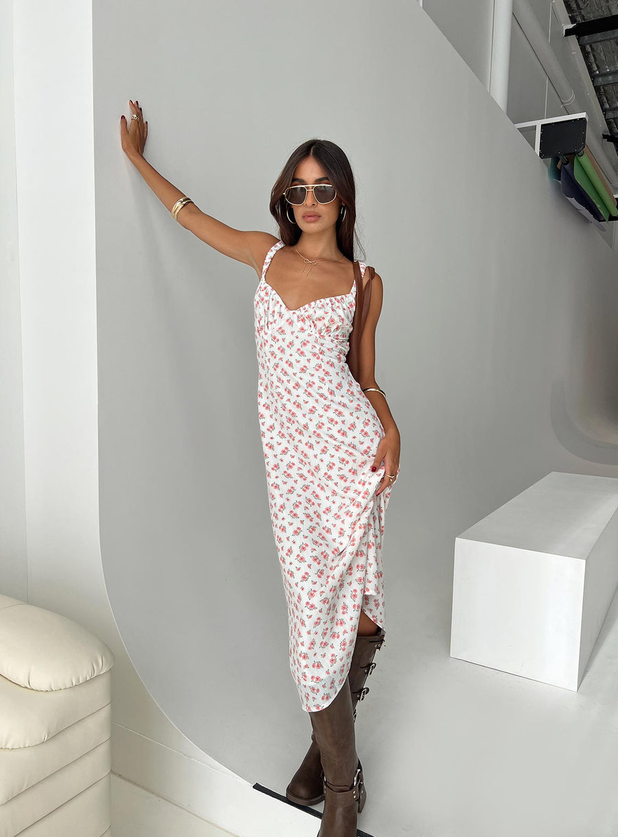 Georgia Midi Dress White / Pink Floral · photo 1
