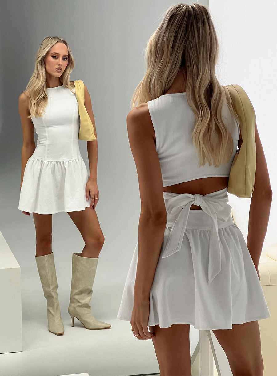 Faela Tie Back Mini Dress White · photo 1