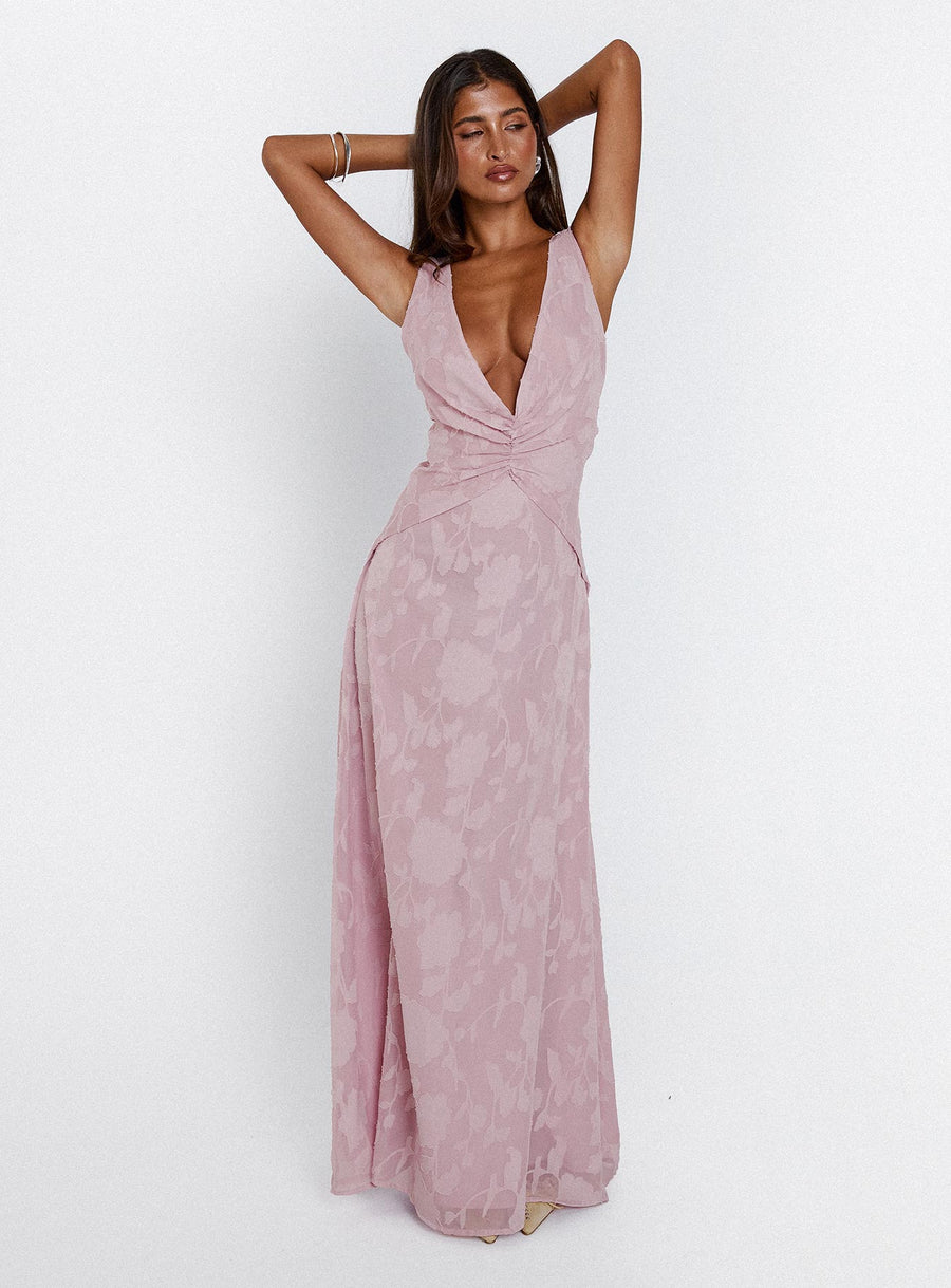 Frederica Plunge Burnout Maxi Dress Mauve · photo 1
