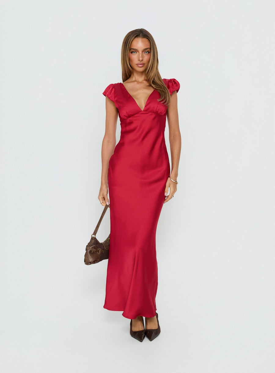 Forest Hill Backless Maxi Dress Red · photo 1