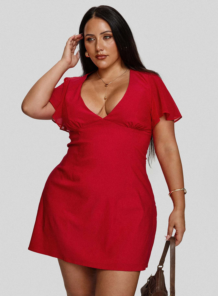 Florie Corset Mini Dress Red Curve · photo 1