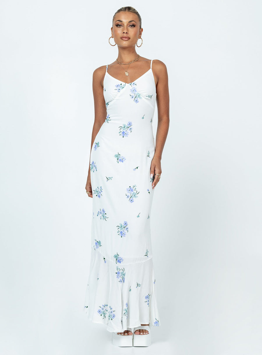 Sing Along Maxi Dress White / Blue · photo 2