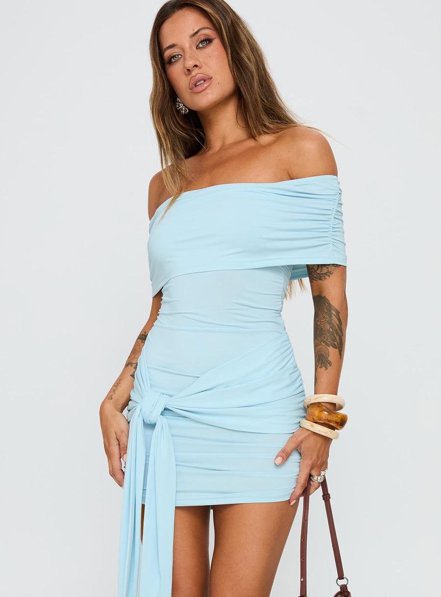 Island Girl Tie Skirt Mini Dress Light Blue · photo 1