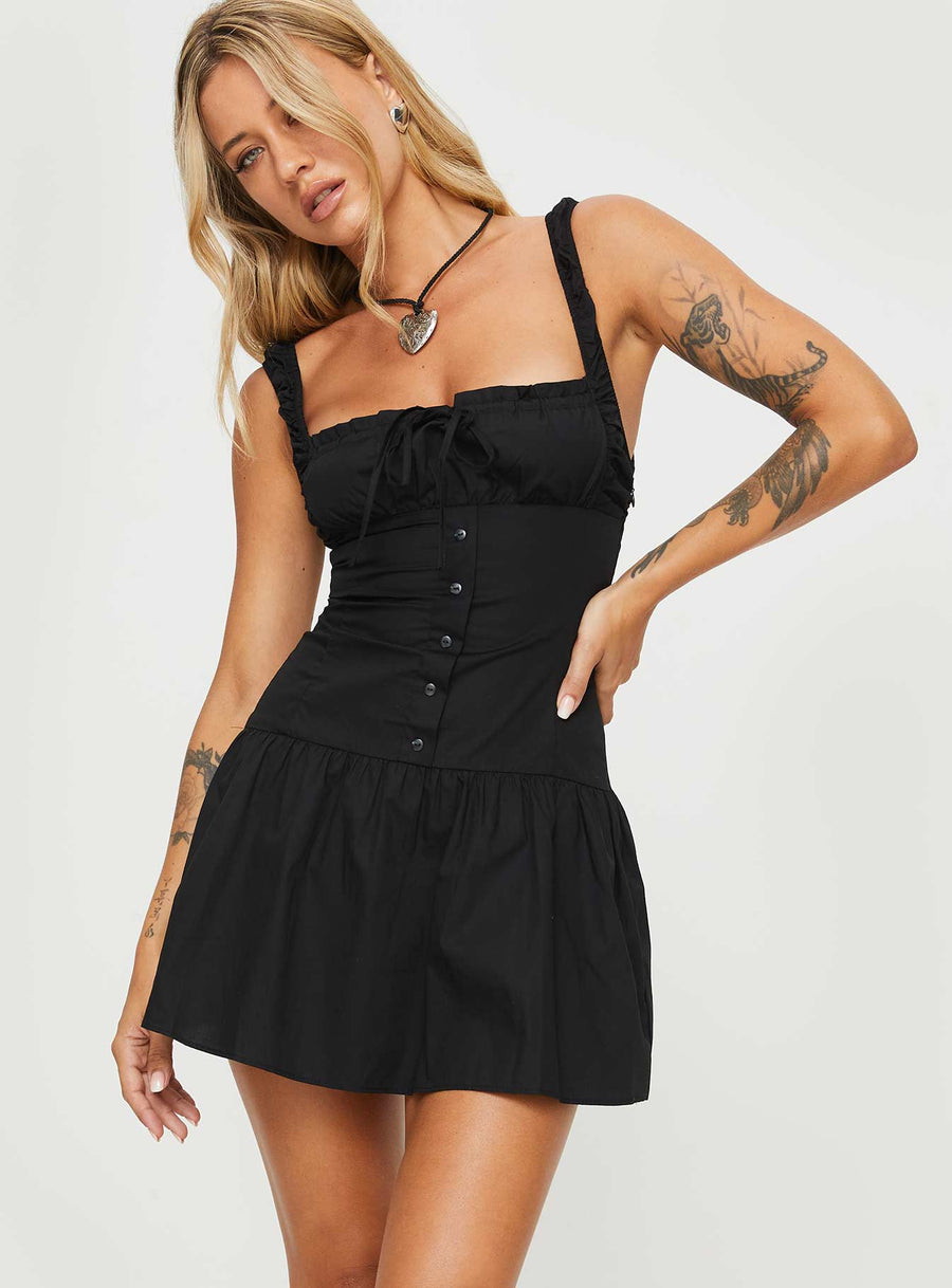 Heart Shaped Mini Dress Black · photo 4