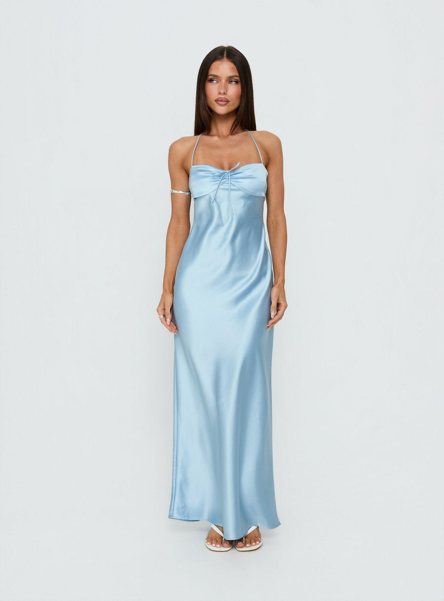 Fireproof Halter Maxi Dress Baby Blue · photo 2