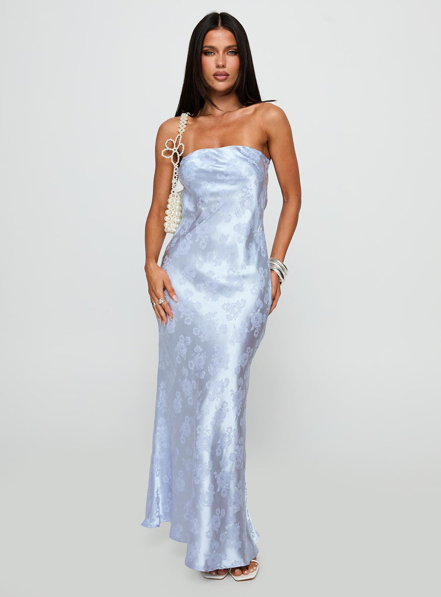Haley Maxi Dress Blue Jacquard · photo 2