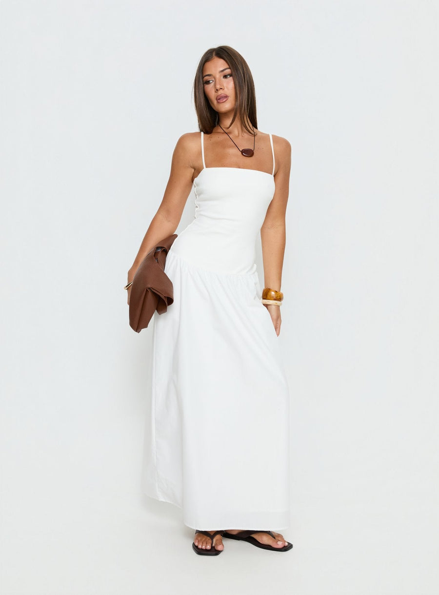 Erroll Drop Waist Knit Maxi Dress White · photo 2