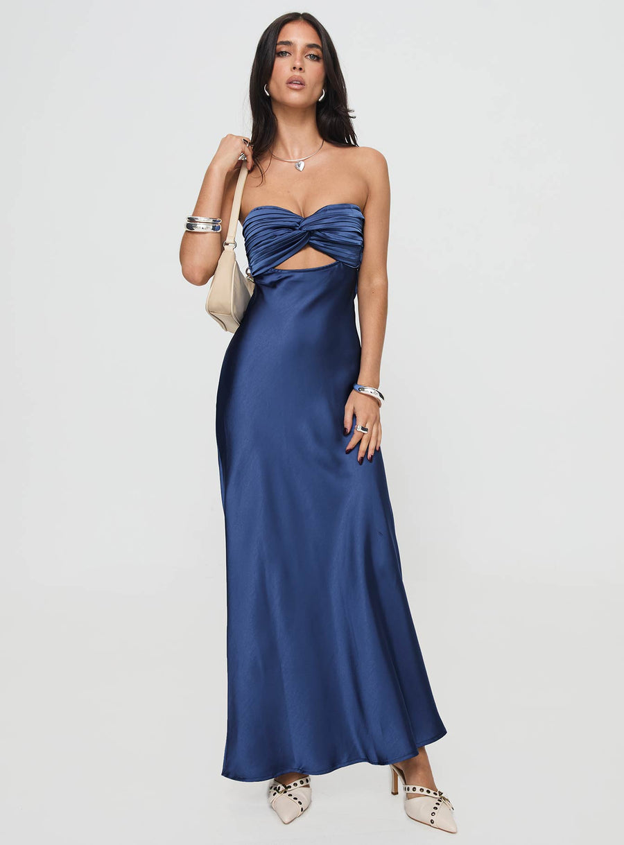 Faviola Strapless Maxi Dress Blue · photo 7