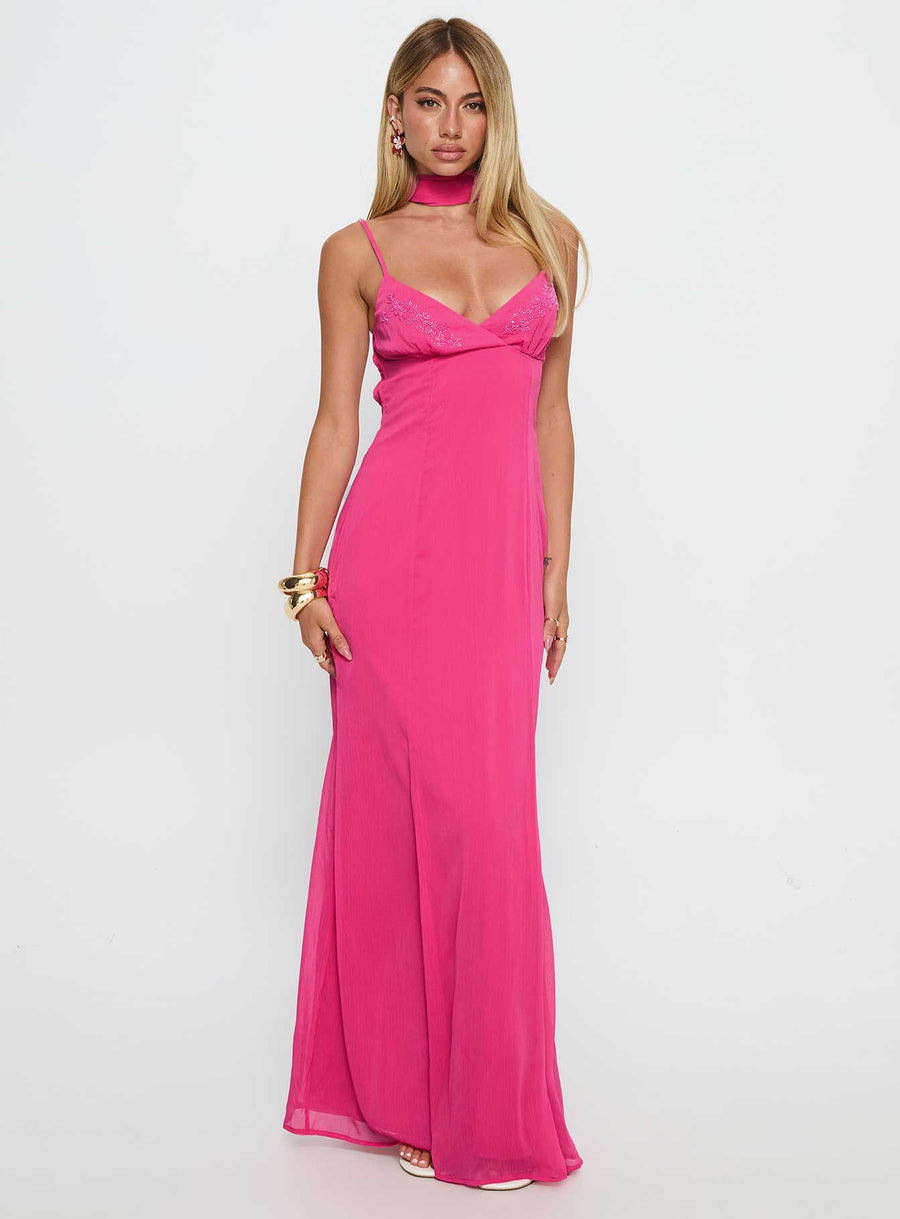 Jadira Scarf Maxi Dress Guava · photo 2