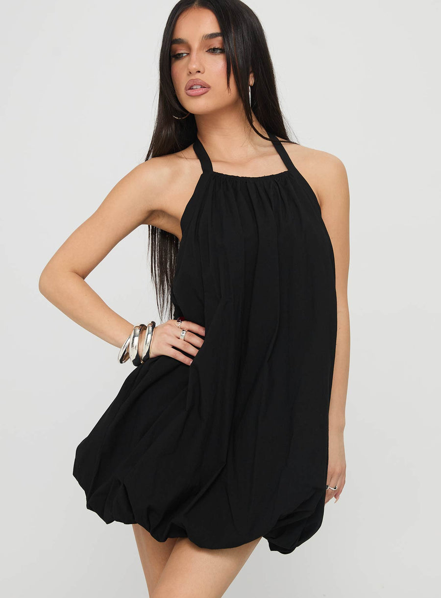 Friandise Bubble Hem Mini Dress Black · photo 1