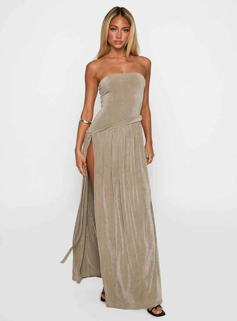 Inka Strapless Maxi Dress Taupe · photo 2