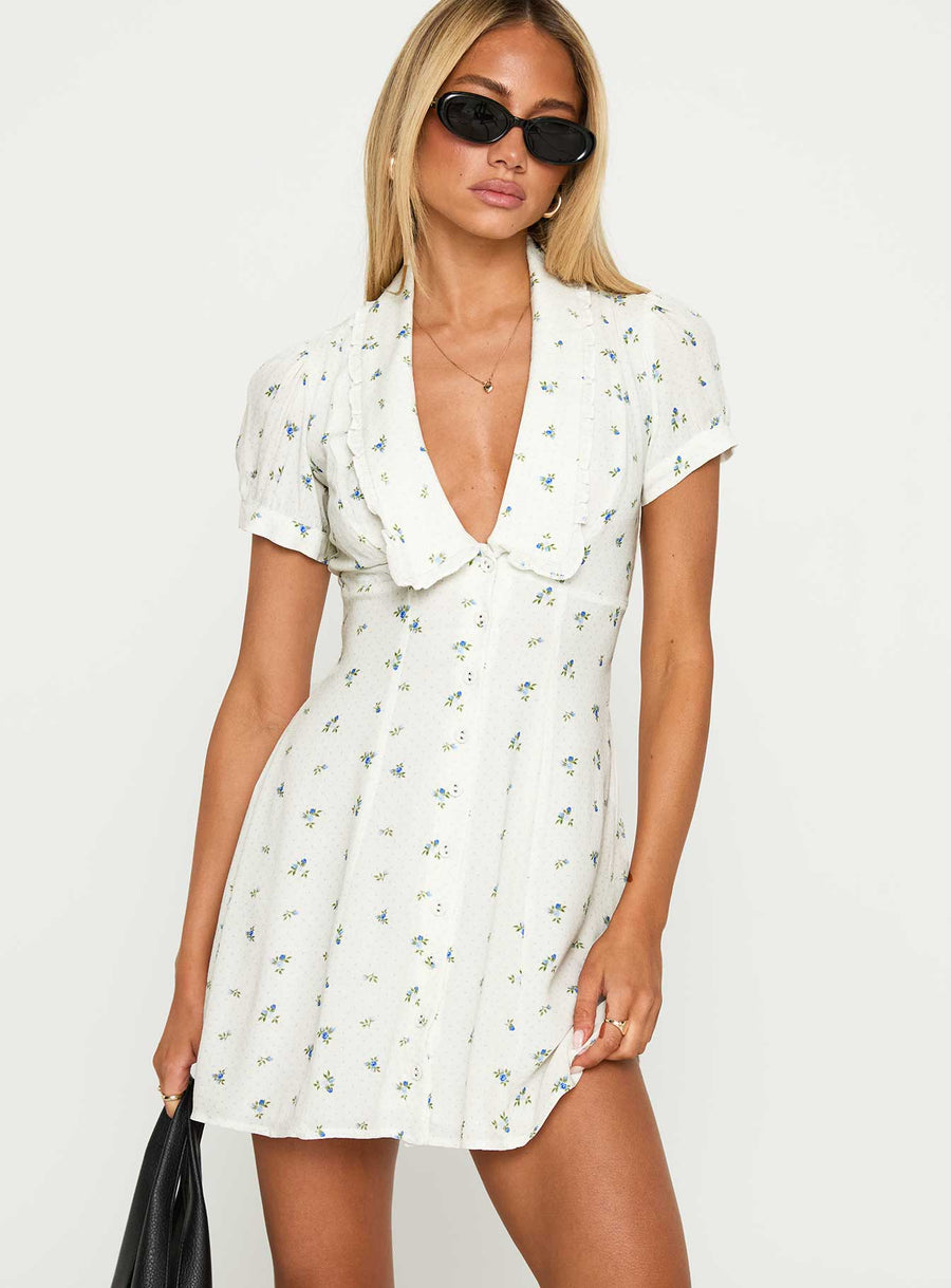 Fabiola Collared Mini Dress Floral · photo 2