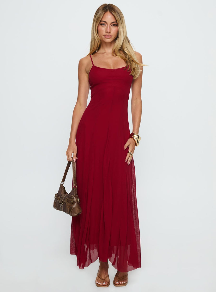 Janeira Pleat Maxi Dress Red · photo 1