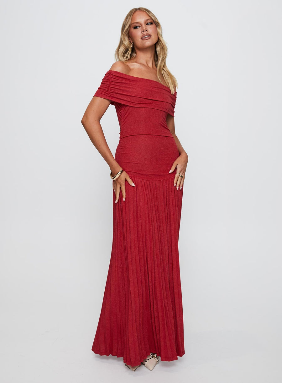 Field Of Dreams Maxi Dress Crimson · photo 2
