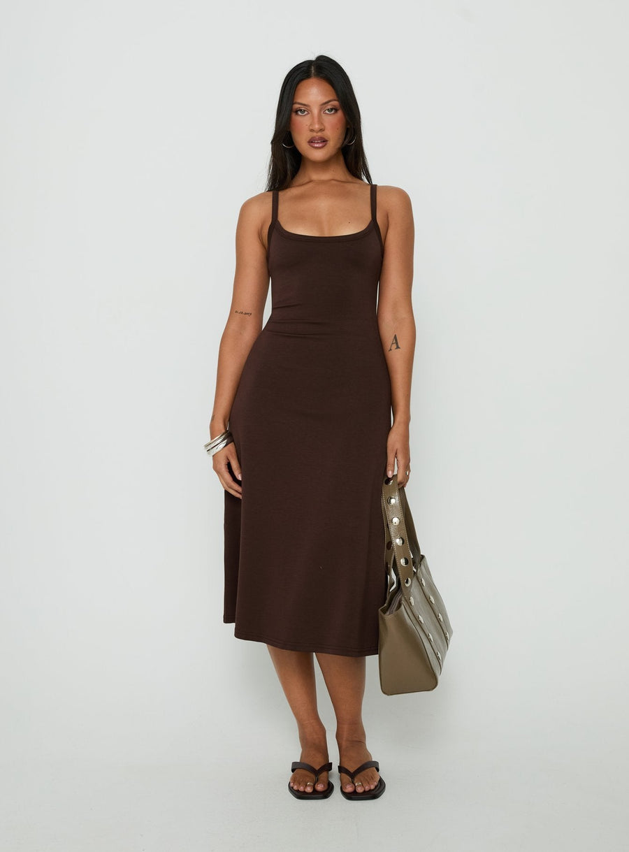 Esmiana Slinky Midi Dress Chocolate · photo 2