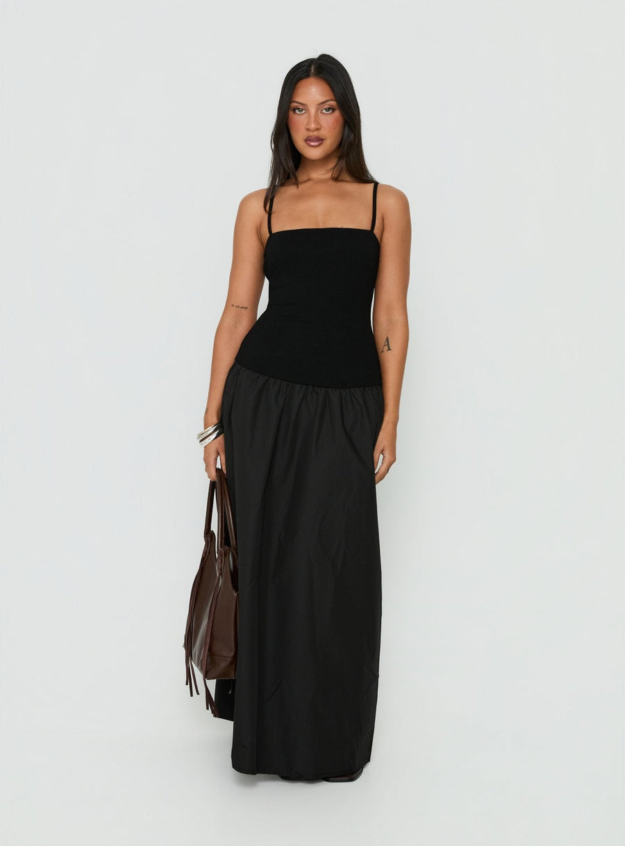 Erroll Drop Waist Knit Maxi Dress Black · photo 2