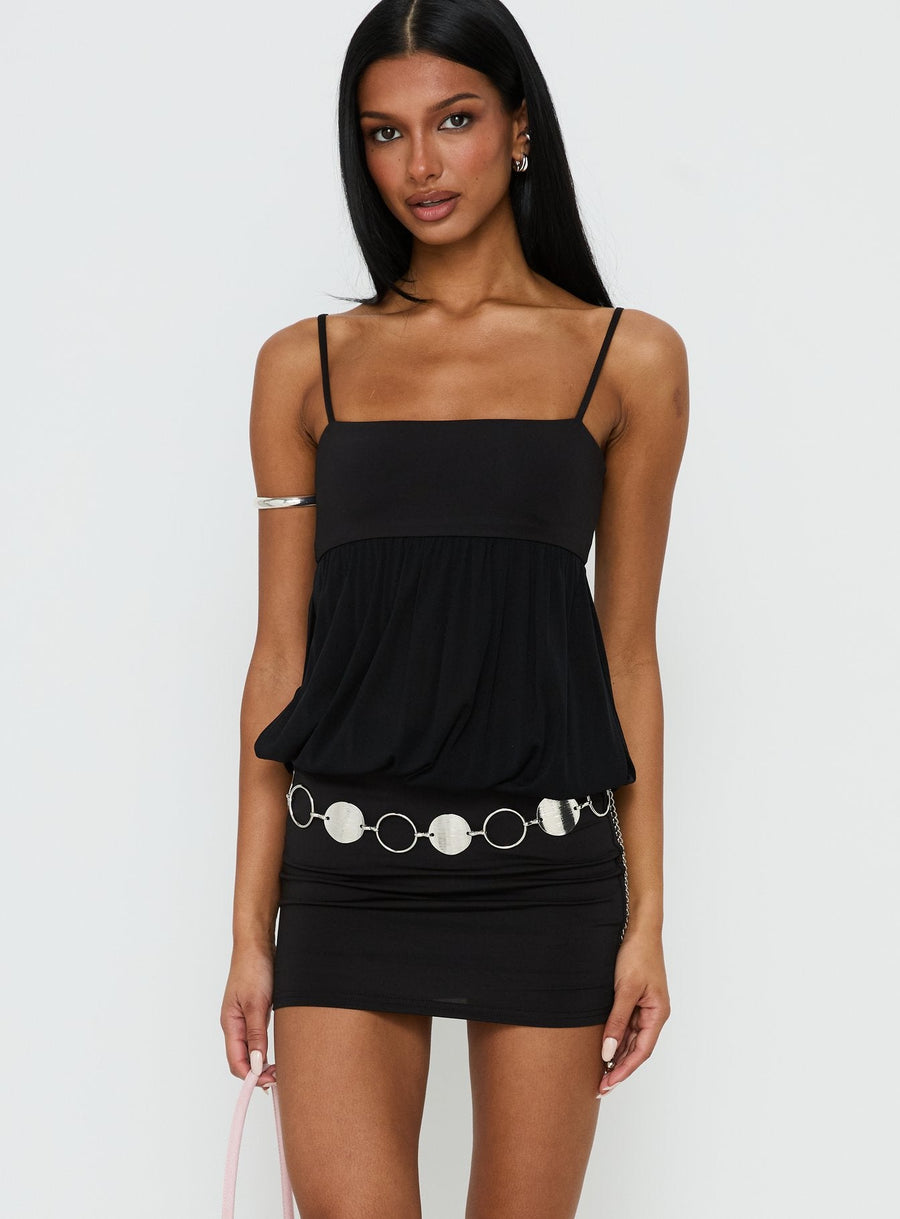 Franciska Sheer Blouson Mini Dress Black · photo 2