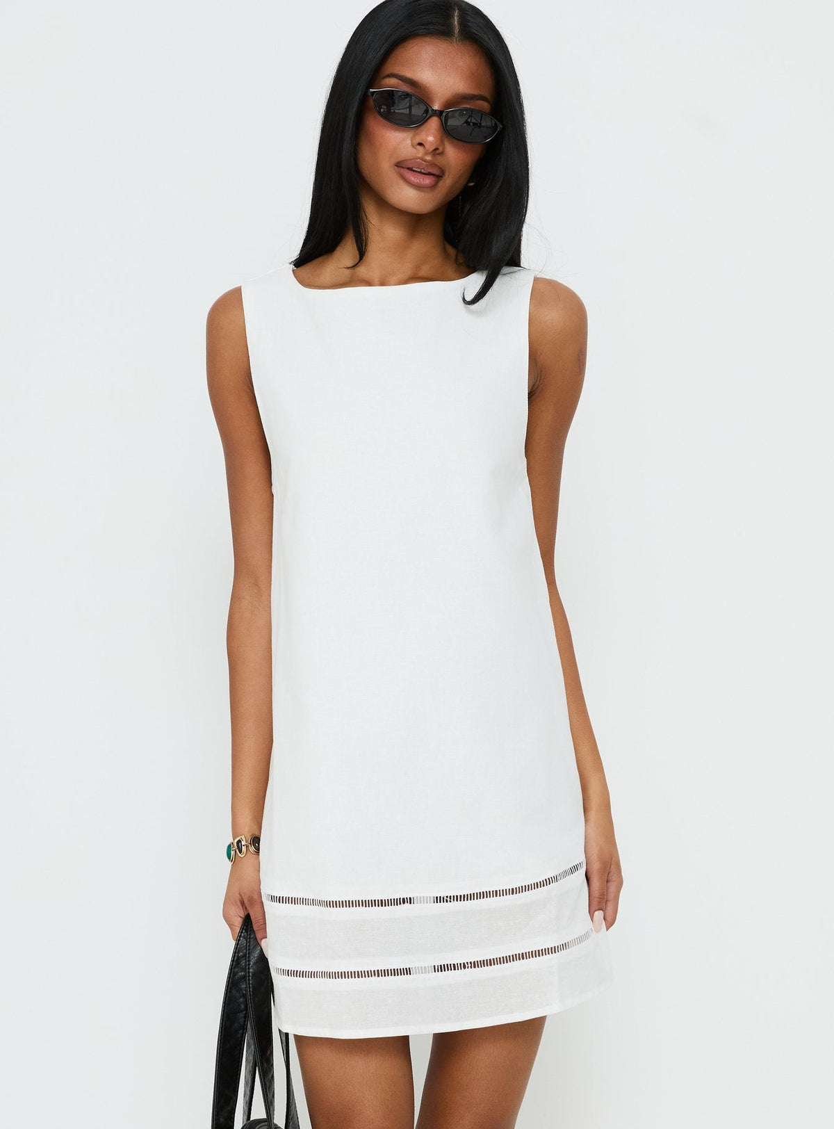 Haily Babydoll Mini Dress White