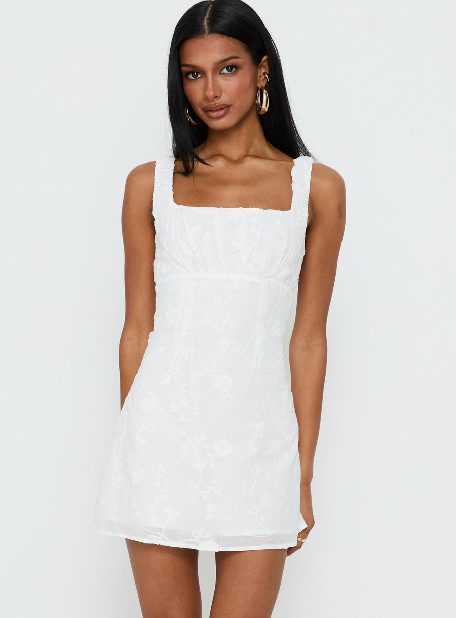 Donnamarie Embroidered Mini Dress White · photo 2