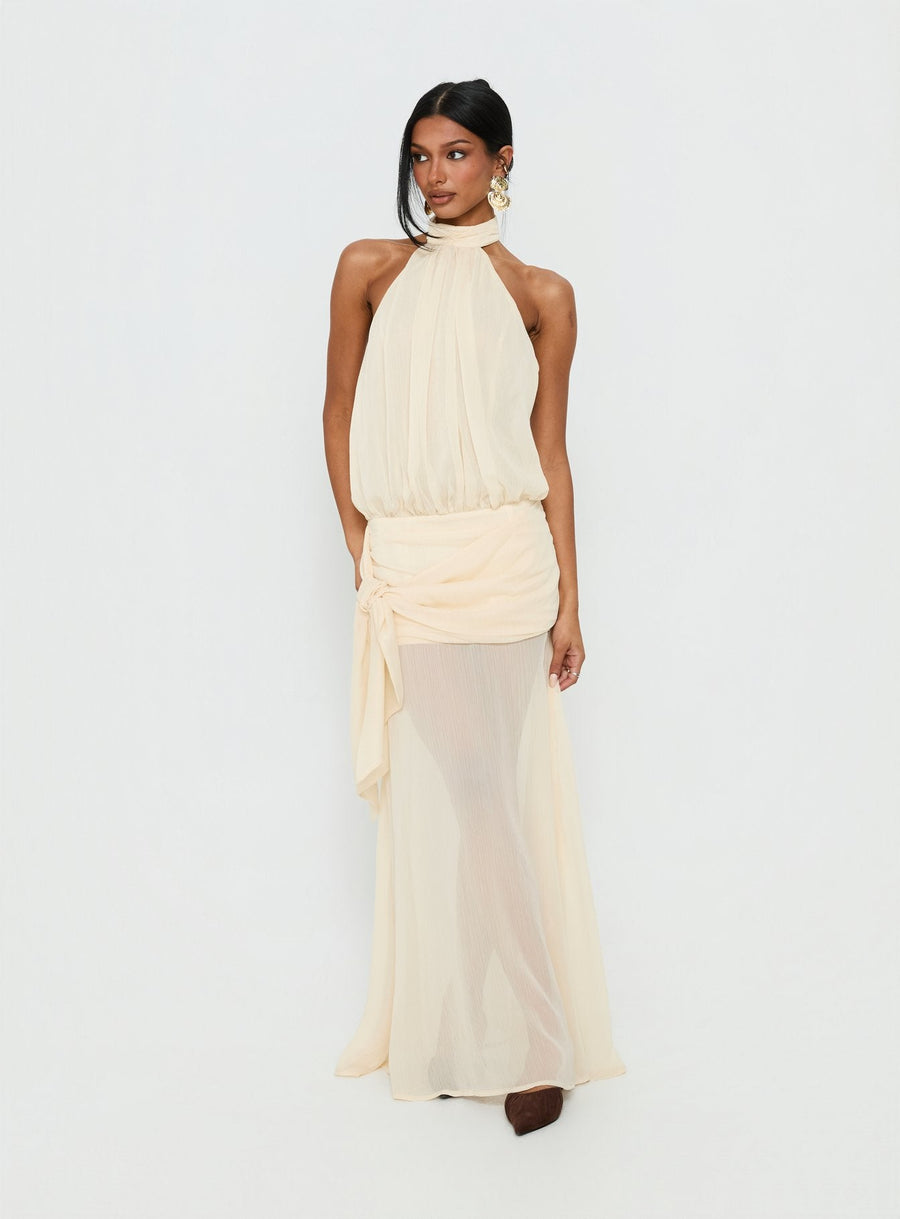 Faythe High Neck Maxi Dress Butter · photo 2