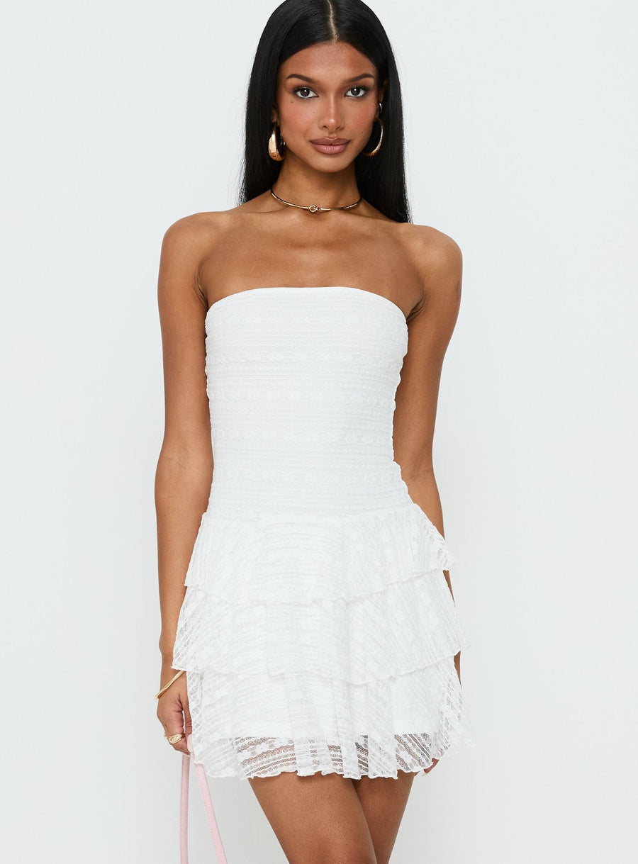Emarie Strapless Mini Dress White · photo 2