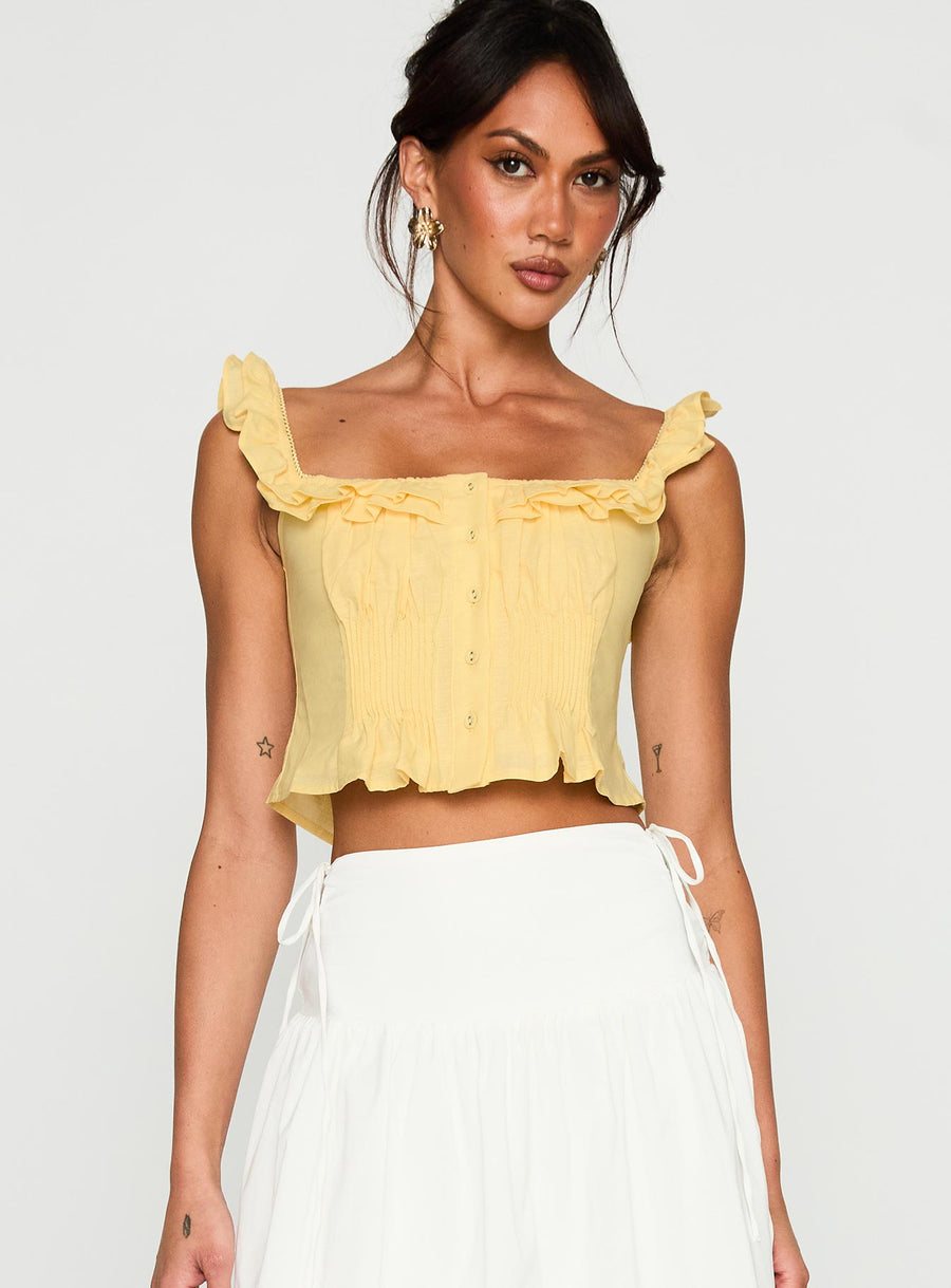 Isadoria Frill Top Yellow · photo 5