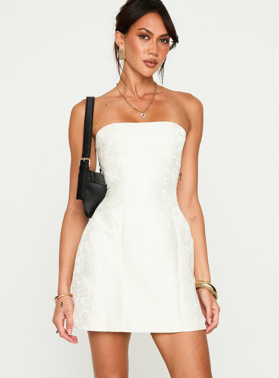 Heaven Sent Strapless Mini Dress White · photo 2