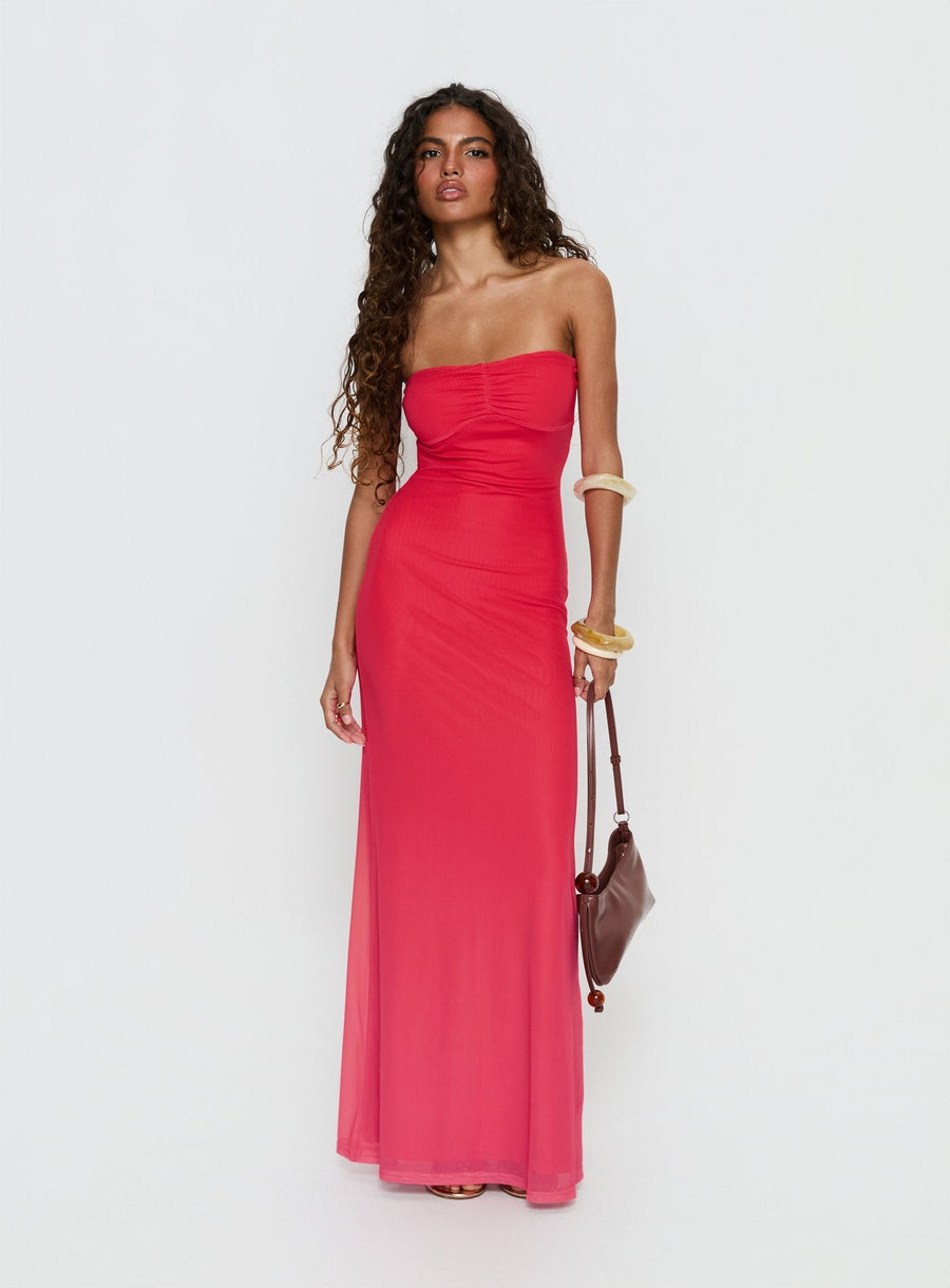 Jesemma Strapless Maxi Dress Hot Pink · photo 1