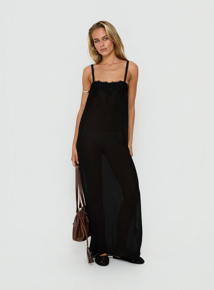 Glacial Sheer Maxi Dress Noir · photo 2