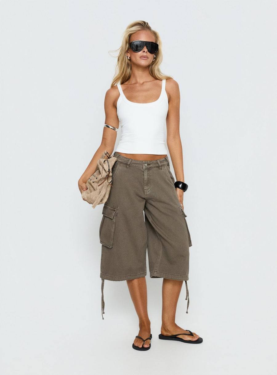 Hudsen Longline Cargo Shorts Khaki · photo 2