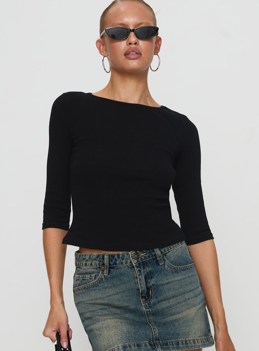Elaia 3/4 Sleeve Top Black · photo 2