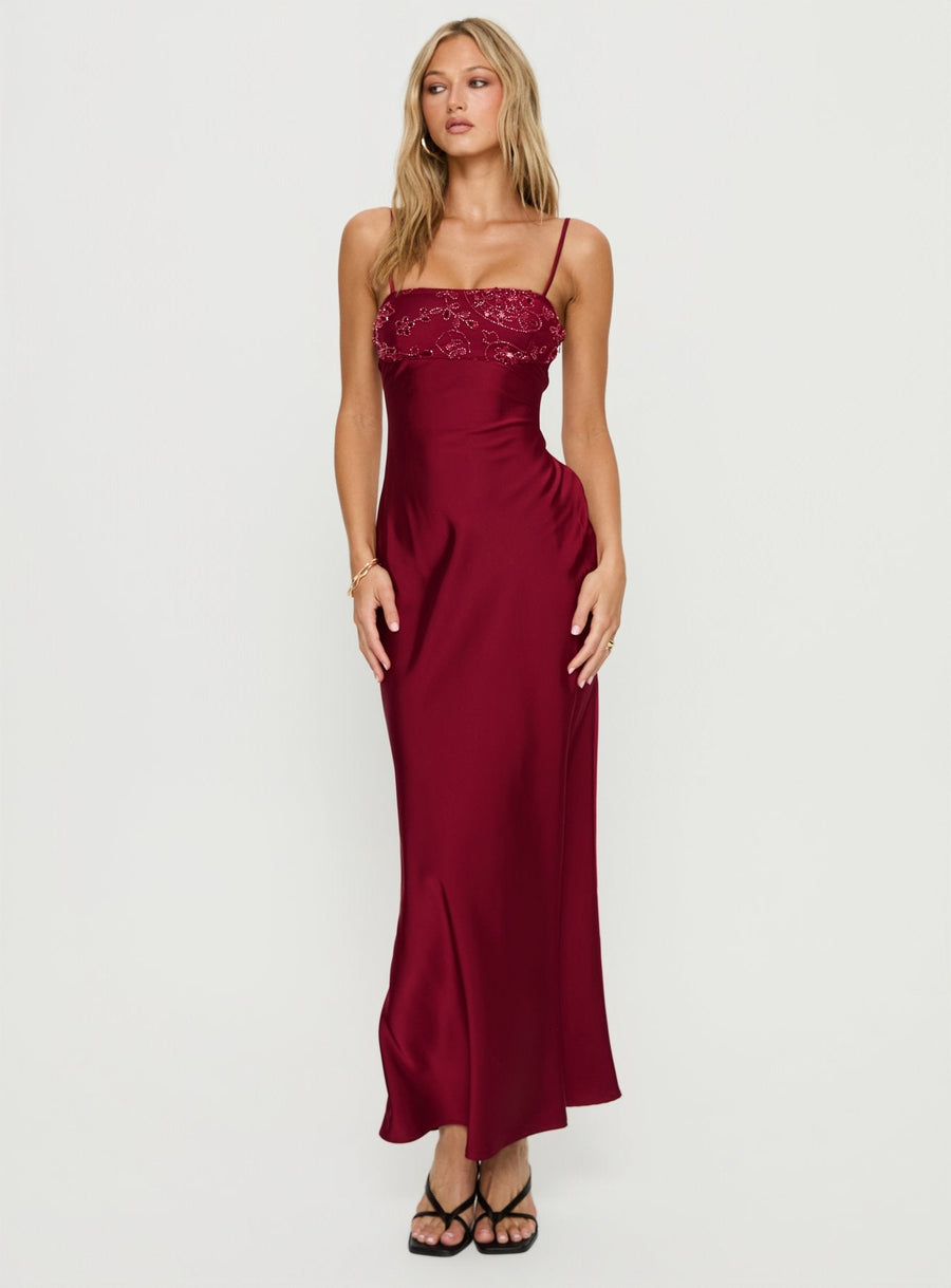 Engracia Sequin Maxi Dress Burgundy · photo 2