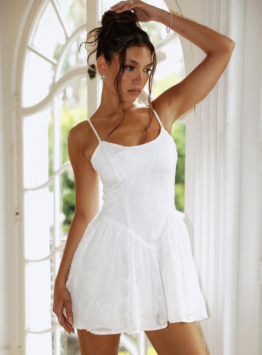 Diviner Burnout Mini Dress White · photo 1